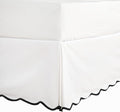 HIG Off-White Chic Full Bed Skirt - Easy Fit Scallop Edge Pleated Bedskirts, 14 Inch Drop Anti-Slip Dust Ruffle, Thick Fabric for Enhanced Privacy, Pre-Washed for Long-Lasting Use(N60022)