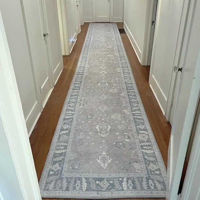 Fame Rugs Gray Modern Oushak Rug 6x9, Vintage Turkish Colorful Oriental Antique Inspired Washable Large Area Rugs, Luxury Living Room Bedroom (389GBB, 6' x 9')