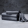 LUXOME Luxury Sheet Set | 100% Rayon (Viscose) from Bamboo | California King - Charcoal | Deep Pockets | 4-Piece Set (Fitted, Flat, 2 Pillowcases)