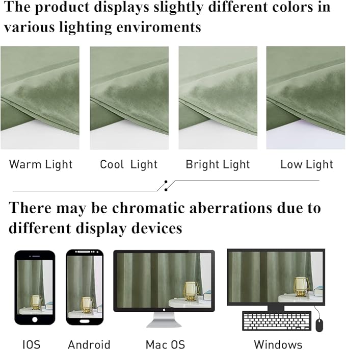 StangH Sage Green Velvet Curtains for Living Room Super Soft Thermal Insulated Privacy Protection Room Darkening Drapes for Bedroom/Nursery, W62 x L96, 2 Panels