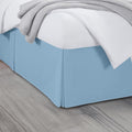 Full Bed Skirt, Luxury 15 Inch Drop Light Blue Pleated Bed Skirt, Double Brushed Microfiber, Box Pleat Design, Wrinkle & Fade Resistant, Easy Fit Tailored Bedskirt for Full Size Beds