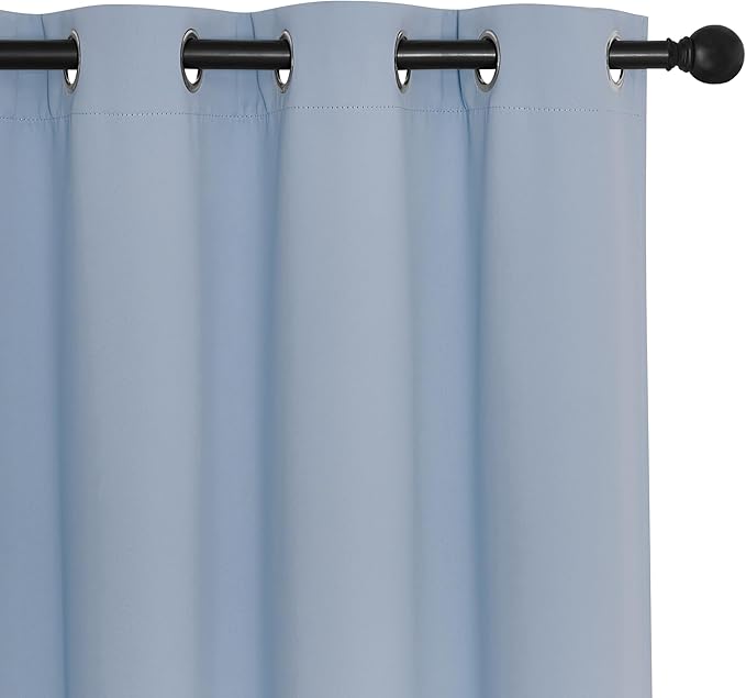 NICETOWN Blackout Curtains for Sliding Glass Door Room Divider Noise Reduce Curtain Panel Portable Window Screen Sliding Partition, W100 x L102 inches, 1 Panel, Vintage Blue