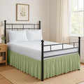 Ruffled Bed Skirt Split Corners with Platform, Tailored Fit Hotel Quality Wrinkle Free Ultra-Soft Microfiber Dust Ruffle, Upto 21 Inch Drop, Full XL, Sage