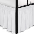 Biscaynebay Wrap Around Bed Skirts with Split Corners for Full Beds 25" Drop, White Adjustable Elastic Dust Ruffles Easy Fit Wrinkle & Fade Resistant Silky Luxurious Fabric Machine Washable
