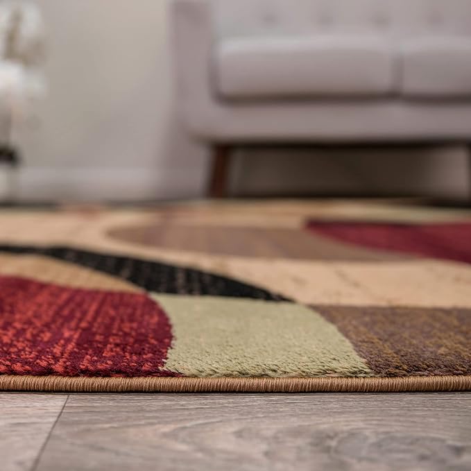 Rugshop Contemporary Abstract Circles Perfect for high Traffic Areas of Your Living Room,Bedroom,Home Office,Kitchen Area Rug 3'3" x 5'3" Multi