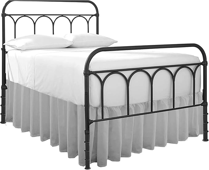 Cottingon Ruffled Bed Skirt with Split Corners-Dust Ruffle - 14" Drop 100% Microfiber Soft,Sheen & Luxurious Look - Bed Skirts (Light Grey -King)