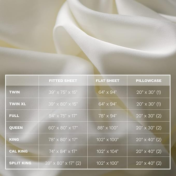 LUXOME Luxury Sheet Set | 100% Rayon (Viscose) from Bamboo | King Size - Ivory | Deep Pockets | 4-Piece Set (Fitted, Flat, 2 Pillowcases)