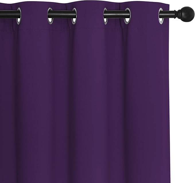 NICETOWN Bedroom Curtain Room Darkening Drapery 102 inches Length - Home Fashion Thermal Insulated Grommet Room Darkening Curtain for Living Room (Royal Purple, 1 Panel, 52 x 102 inches)