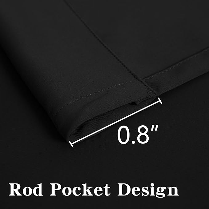 Blackout Curtains 72 Inch Length 2 Panels Set, Black Out Curtains for Bedroom 72 Inch Long, Rod Pocket Energy Saving Room Darkening Drapes for Living Room Window Dark Grey(W52 x L72)