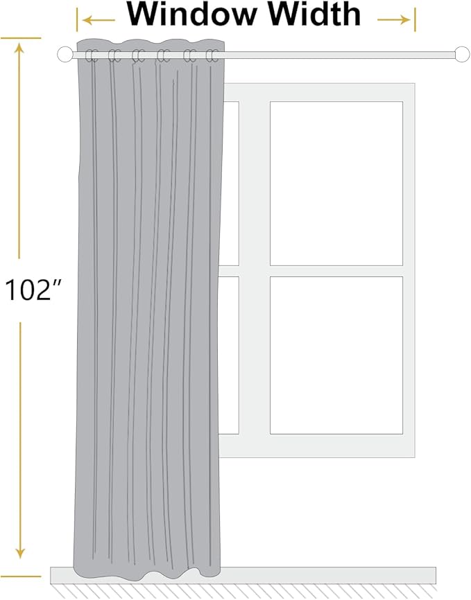 ChrisDowa 100% Blackout Tan Solid Curtains 102 Inches Long 2 Panels for Bedroom Living Room,Farmhouse Room Darkening Thermal Insulated Soundproof Grommet Top Window Treatment Drapes,52x102