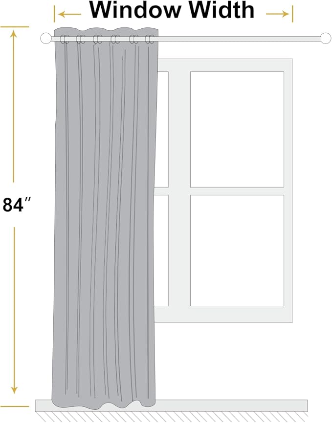 ChrisDowa 100% Blackout Greyish Beige Solid Curtains 84 Inches Long 2 Panels for Bedroom Living Room,Farmhouse Room Darkening Thermal Insulated Soundproof Grommet Top Window Treatment Drapes,52x84