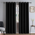 Curtains 96 Inches Long 2 Panels Set, Blackout Curtains for Bedroom Living Room, Thermal Insulated Grommet Room Darkening Drapes for Privacy Home Decor Windows(W52 x L96, Black)