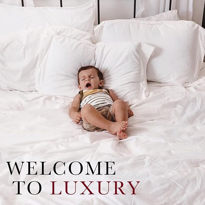 Red Land Cotton Luxury Sheet Set | 100% American Grown Cotton Basics | Premium Hotel Ultra-Soft Lightweight 4 Piece USA Made Deep Pocket Fitted, Flat Sheet, & Pillowcases Percale Weave (Twin/White)
