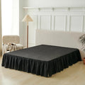 Bed Skirt Twin Size Ruffled Bed Skirt with Split Corners, Black Bed Skirts 12 Inch Drop, Bed Skirting with Platform, 12'' Twin, Black