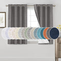 PrinceDeco Blackout Curtains Linen Textured 100% Thermal Insulated Sun Blocking Drapes for Bedroom Nursery Grommet Room Darkening Linen Curtains with White Liner, 2 Panels Set,52" W x 54" L,Grey