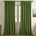 Joydeco Green Velvet Curtains 96 inch 2 Panel, Room Darkening Super Soft Velvet Drapes for Bedroom Living Room Thermal Insulated Window Drapes, Luxury Blackout Rod Pocket Curtains,W52 x L96 inch