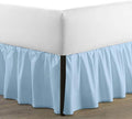 SKY BEDDINGS - Full Size Ruffled Bed Skirt with Split Corners - 18 Inch Drop Dust Ruffle Bed Skirt with Platform Three Sided Coverage - 100% Microfiber, Light Blue