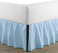 SKY BEDDINGS - King Size Ruffled Bed Skirt with Split Corners - 18 Inch Drop Dust Ruffle Bed Skirt with Platform Three Sided Coverage - 100% Microfiber, Light Blue