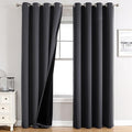 ChrisDowa 100% Blackout Curtains 102 inch Long for Bedroom with Black Liner, 2 Thick Layers Total Blackout Thermal Insulated Grommet Window Curtains 2 Panels Set (Dark Grey, 52 x 102 Inch)