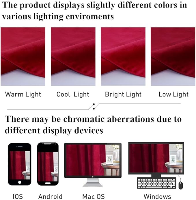 StangH Velvet Curtains 63 inch Length - Christmas Red Decor Dual Rod Pocket Top Thick Soft Velvet Drapes, Room Darkening Privacy Protect Panels for Dining Room, W52 x L63 inches, 2 Pieces