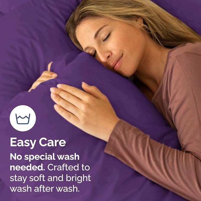 Standard Pillow Cases Set of 10 - Ultra Soft Hotel Quality Pillowcase Covers - Comfy, Cozy & Wrinkle Free - Shrink, Stain and Fade Resistant - Machine Washable Pillow Protectors - 10 Pcs Set - Purple