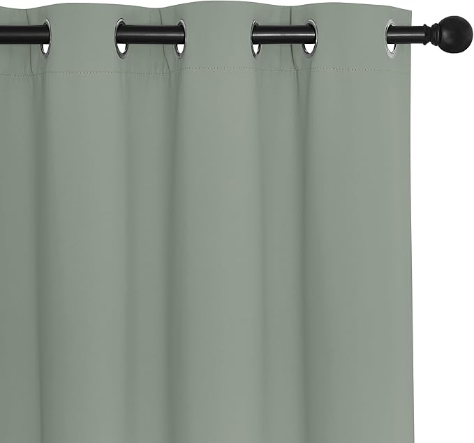 NICETOWN Blackout Patio Curtains 100 x 144 Inches Long for Sliding Door Extral Wide Blackout Curtain Panels Thermal Insulated Room Divider - Grommet Top, 100" W x 144" L, 1 Panel, Sage Green