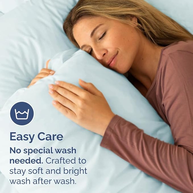 Standard Pillow Cases Set of 10 - Ultra Soft Hotel Quality Pillowcase Covers - Comfy, Cozy & Wrinkle Free - Shrink, Stain & Fade Resistant - Machine Washable Pillow Protectors - 10 Pcs Set - Ice Blue