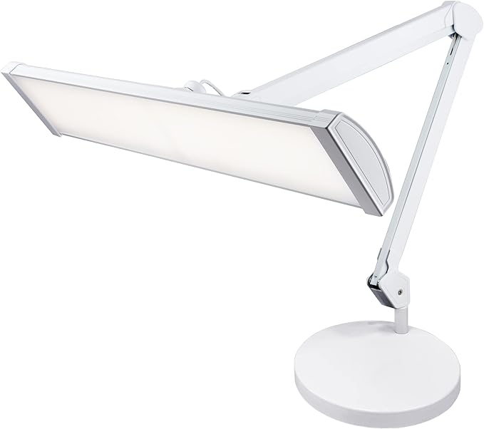 Neatfi 3,500 Lumens Ultra Task Lamp, 26 Inches Metal Lamp, Dimmable, 45W, 270 Pcs SMD LEDs, Desk Light for Home, Office (Non-CCT with Base, White)
