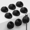Cable Clips Phone Cord Holder, Charger Cord Organizer, Cable Management Clips for Nightstand, Car, Office, Black 9 PCS
