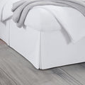 Luxury Pleated Bed Skirt, 14 Inch Tailored Drop Bed Skirt, Soft Double Brushed Premium Microfiber Bed Skirt, Easy Fit Bed Skirt, Fade & Wrinkle Resistant, Box Pleated Queen Size Bedskirts - White