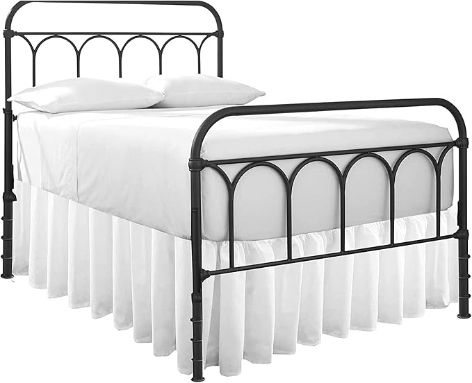 Ruffled Bed Skirt with Split Corners-Dust Ruffle - 24" Drop 100% Microfiber Soft,Sheen & Luxurious Look - Bed Skirts (White -Twin)