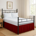 Ruffled Bed Skirt Split Corners with Platform, Tailored Fit Hotel Quality Wrinkle Free Ultra-Soft Microfiber Dust Ruffle, Upto 21 Inch Drop, Queen, Burgundy