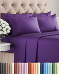 Cal King 6 Piece Sheet Set - Cooling, Comfy & Breathable - Hotel Luxury Bedding, Includes Fitted Sheet for Women, Men, Kids & Teens - 1 Flat, 1 Fitted Sheet, 4 Pillowcases with Deep Pockets - Purple