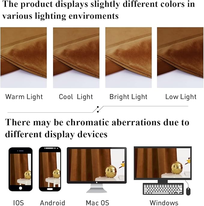 StangH Fall Curtains Burnt Orange Velvet Curtains Luxury Terracotta Thermal Insulated Room Darkening Bedroom Window Drapes for Living Room, Holiday Home Decor for Backdrops, W52 x L84, 2 Panels