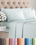 Queen 6 Piece Sheet Set - Cooling, Comfy & Breathable - Hotel Luxury Bedding, Includes Fitted Sheet for Women, Men, Kids & Teens - 1 Flat, 1 Fitted Sheet, 4 Pillowcases with Deep Pockets - Ice Blue
