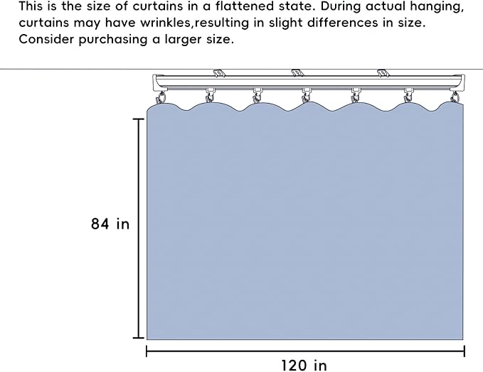 Room Divider Ceiling Mounted Curtains Track Sets Extra Wide Blackout Curtain Flexible Tracks for Bedroom Privacy Partition Separator, 1 Panel Light Grey Drape and White Rail, W10 x H7ft