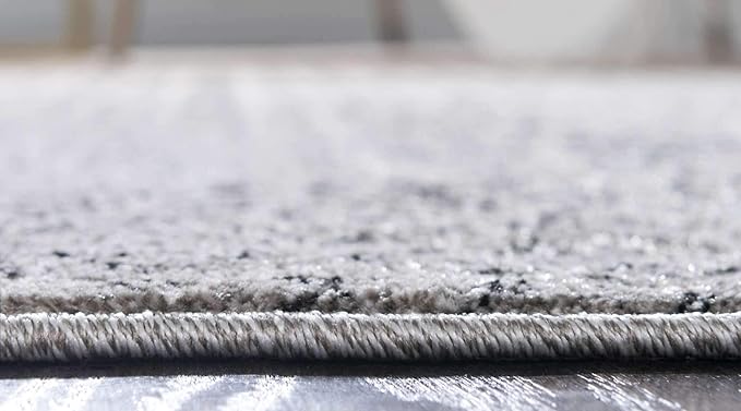 Unique Loom Del Mar Collection Area Rug - Jennifer (7' 10" Round, Gray/ Black)