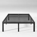 Hunlostten 12" High Heavy Duty California King Bed Frames No Box Spring Needed, Metal Platform Cal King Bed Frame with Round Corners, Easy Assembly, Noise Free, Black