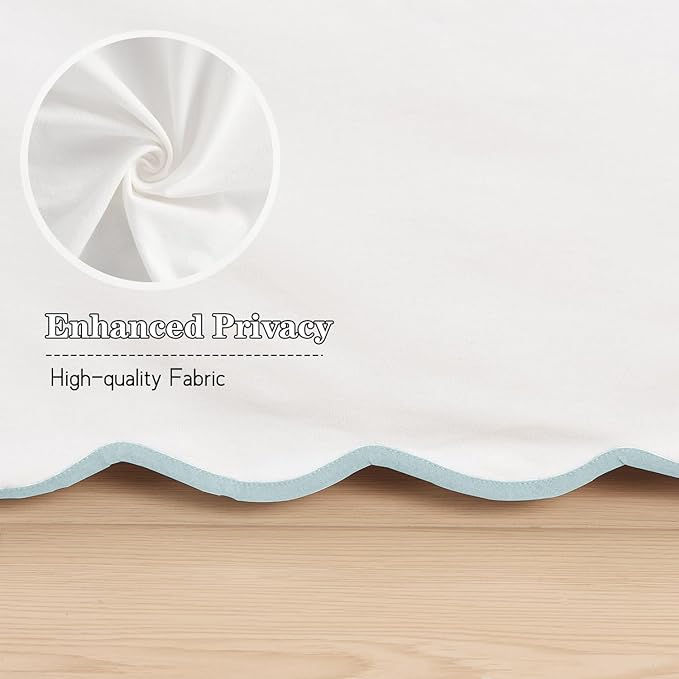 HIG Queen Bed Skirt - Easy Fit Scallop Edge Pleated Bedskirts With Spilt Coner, 12 Inch Drop Anti-Slip Dust Ruffle, Thick Fabric for Enhanced Privacy, Pre-Washed for Long-Lasting Use, Machine Washable