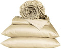 URBANHUT 800 Thread Count 100% Cotton California King Size Sheets, Luxury 4 Piece Cal King Bedsheets, Hotel Sheets Sateen Finish - Better Than Egyptian, 16" Elasticized Deep Pocket - Sand