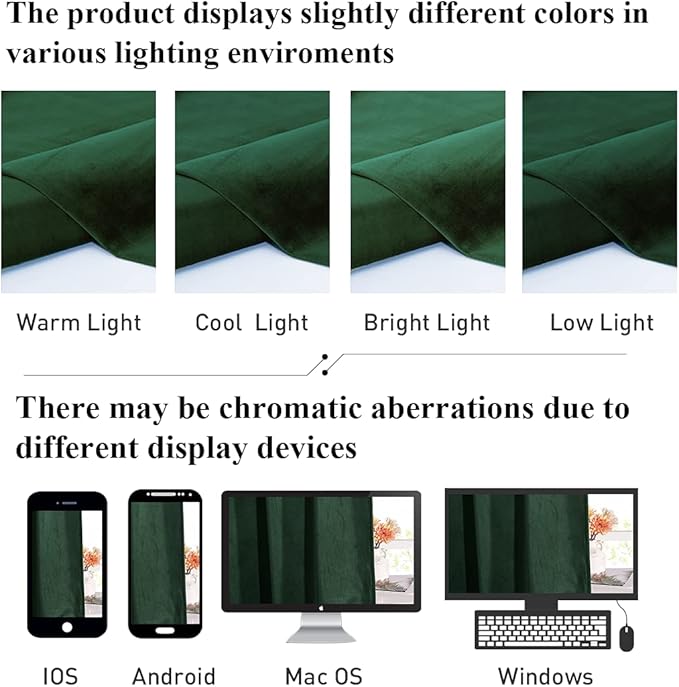 StangH Dark Green Velvet Curtains 102 inches Long 2 Panels, Thick Room Darkening Curtains & Drapes Christmas Home Decor Energy Saving for Living Room/Sliding Door, W52 x L102