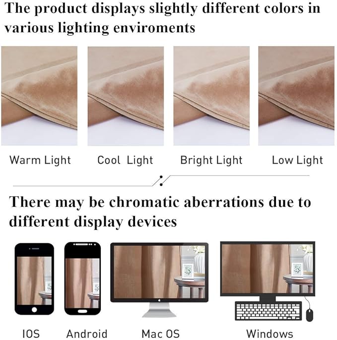 StangH Nursery Sunlight Blush Curtains - Room Darkening Curtains for Bedroom Elegant Interior Decoration Privacy Window for Living Room, W52 x L96, Blush Beige, 2 Panels