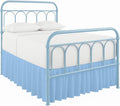 Cottingon Bed Skirt Twin 16" Drop with Split Corners, 100% Microfiber Soft and Stylish, Dust Ruffle with Platform, Light Blue