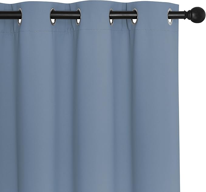 NICETOWN Blackout Patio Curtains 100 x 144 Inches Long for Sliding Door Extral Wide Blackout Curtain Panels Thermal Insulated Room Divider - Grommet Top, 100" W x 144" L, 1 Panel, Stone Blue