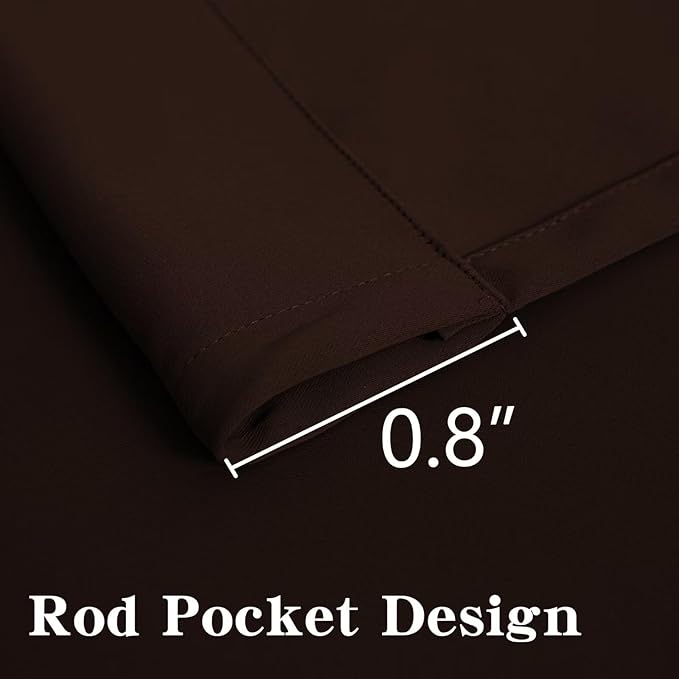 Blackout Curtains 108 Inches Long 2 Panels Set, Chocolate Curtains Thermal Insulated Room Darkening Drapes for Bedroom, Rod Pocket Light Blocking Drapes Living Room(52W × 108L, Chocolate)