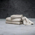 LUXOME Luxury Sheet Set | 100% Rayon (Viscose) from Bamboo | Twin Size - Dune | Deep Pockets | 3-Piece Set (Fitted, Flat, Pillowcase)