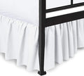 Ruffled Bed Skirt with Split Corners, White, Queen 18 Inch Drop Bedskirt, Hotel Quality Brushed Microfiber Wrinkle Free Dust Ruffle Bed Skirt Queen Size