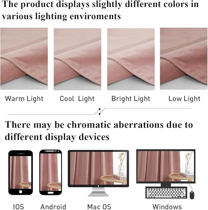 StangH Pink Velvet Curtains for Nursery Bedroom, Room Darkening Privacy Protect Window Treatment Home Decoration for Living Room/Girls Bedroom/Spa/Office, W52 x L84, 2 Panels