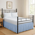 Ruffled Bed Skirt Split Corners with Platform, Tailored Fit Hotel Quality Wrinkle Free Ultra-Soft Microfiber Dust Ruffle, Upto 24 Inch Drop, Full, Sky Blue