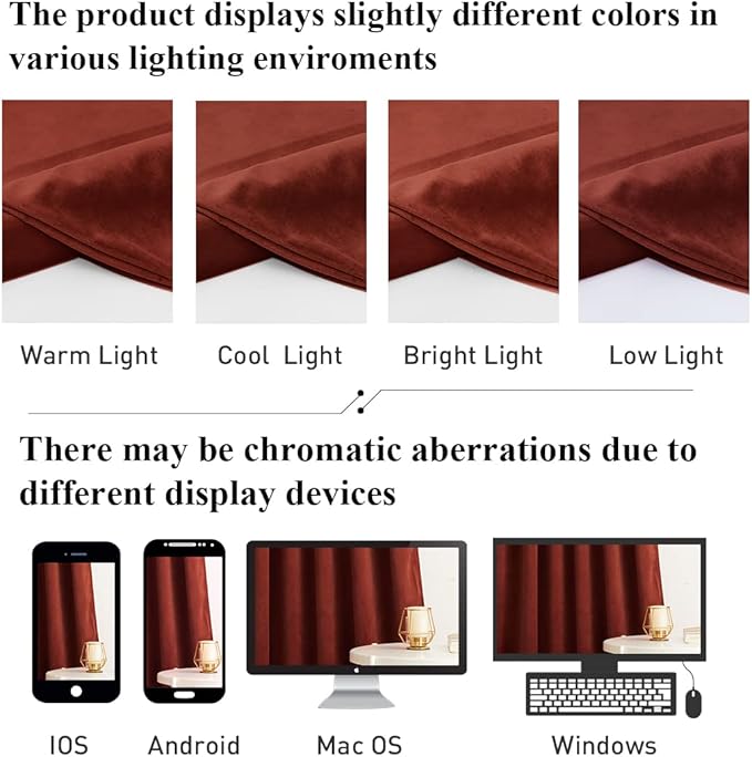 StangH Rust Velvet Curtains for Bedroom, Luxury Room Darkening Window Drapes Thermal Insulation Noise Reduction Door Panels for Dining Room/Nersury, W52 x L84, 2 Panels